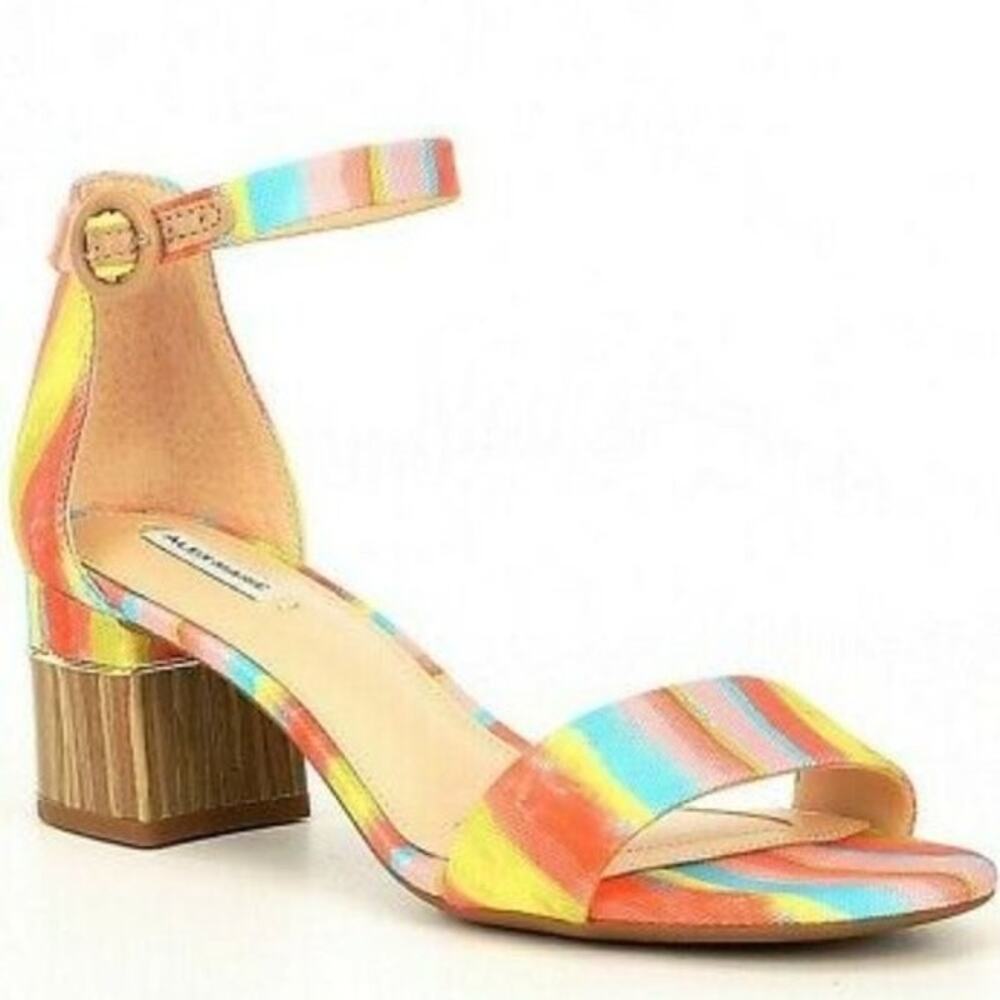 Alex Marie Deltan Rainbow Block Heel Sandal Women's Size 6
